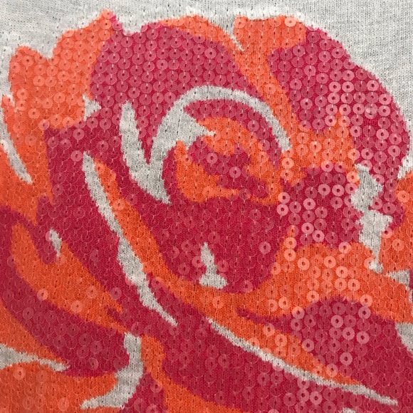 Joan Vass Women’s LS Rose Flower Sequin Pullover - Picture 3 of 5